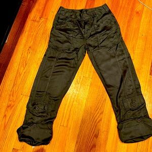 Free people convertible crop/regular length olive pants size 6